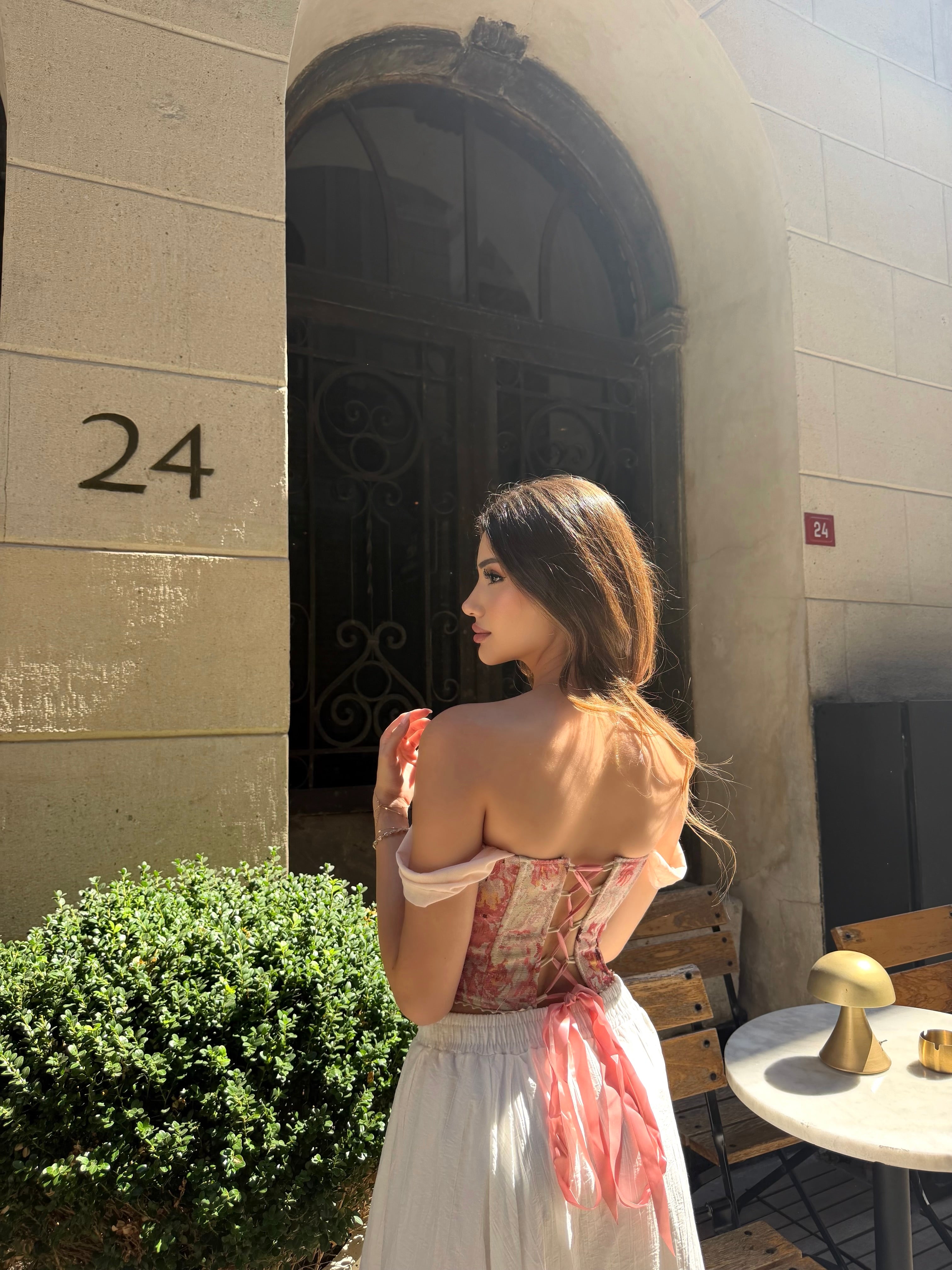 Vintage Desenli Korse