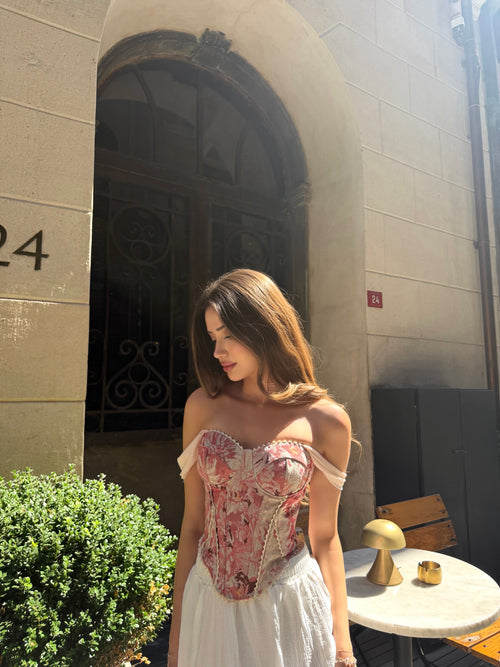 Vintage Desenli Korse