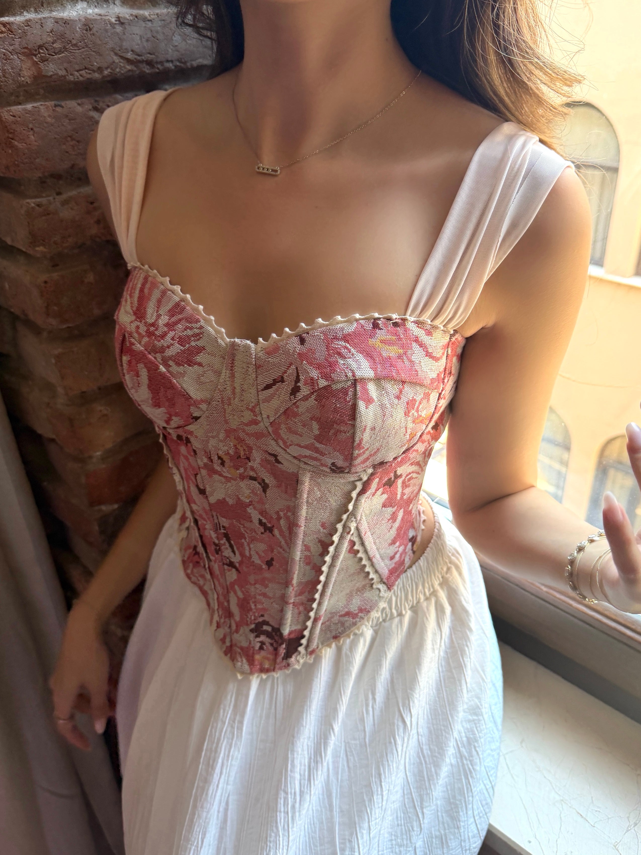 Vintage Desenli Korse