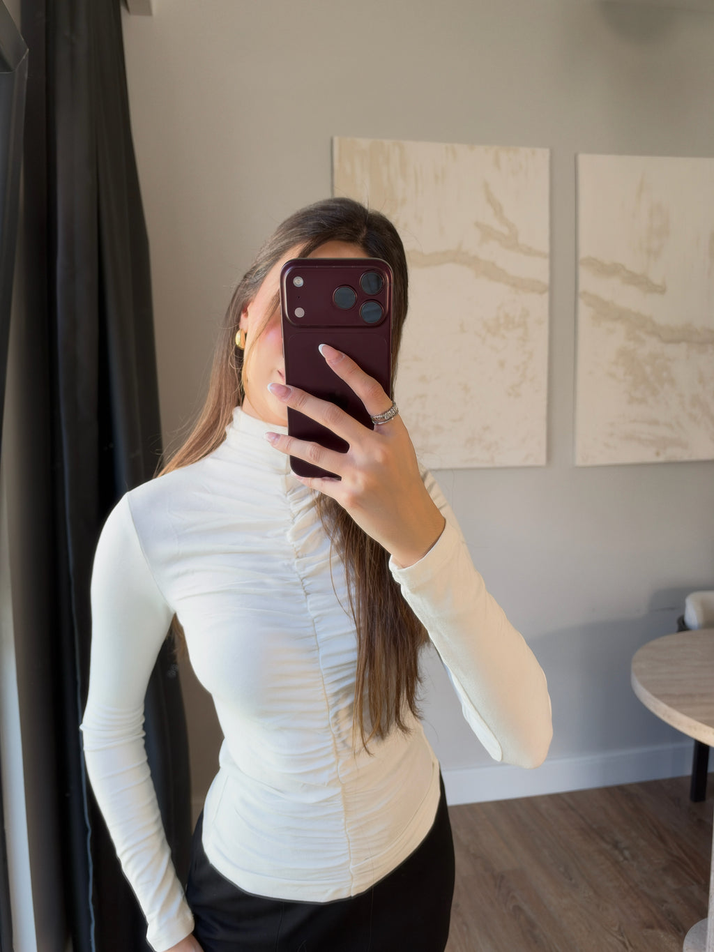 Önü Büzgülü Boğazlı Body